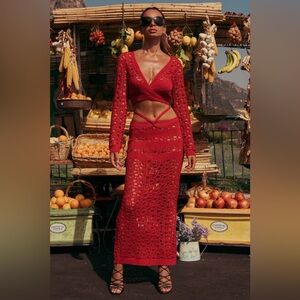 NWT I.AM.GIA Alix Top and Skirt in Red Size XXS